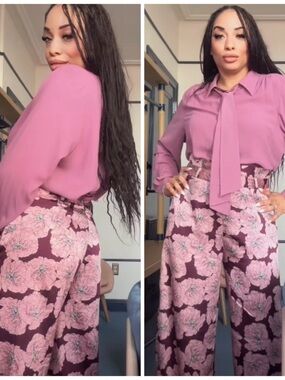 Women's Floral Wide-Leg Pants